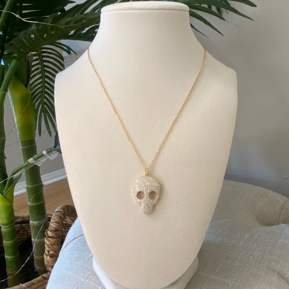 Gold Skull Pendant Necklace